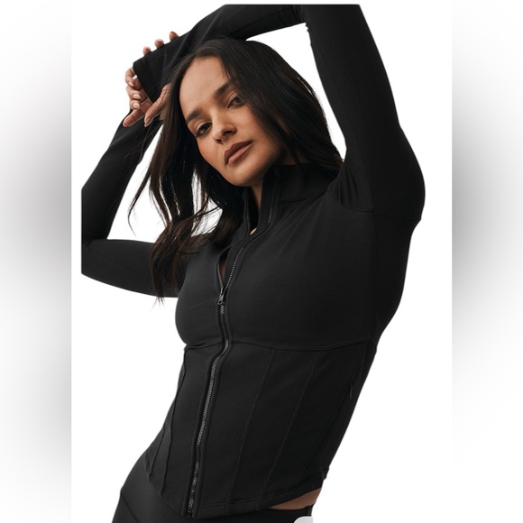 ALO Yoga Tops - ALO Yoga Black Athletic Jacket with Subtle Stitching